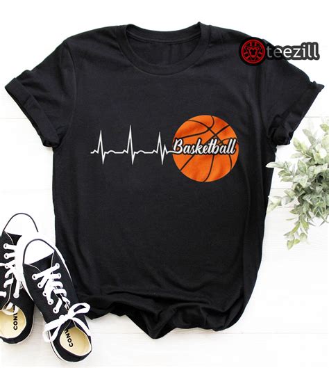 Basketball Heartbeat Basketball Love T-Shirt Gift Basketball Shirts ...