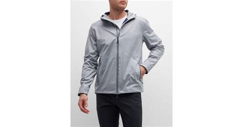 Peter Millar Hyperlight Link 3l Hooded Rain Jacket in Gray for Men | Lyst