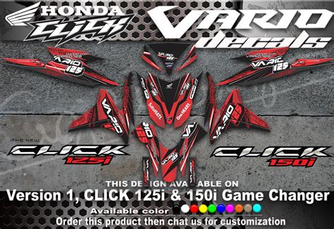 Honda click 125 decals VERSION 1 (DESIGN Available on. Version 2 125i ...