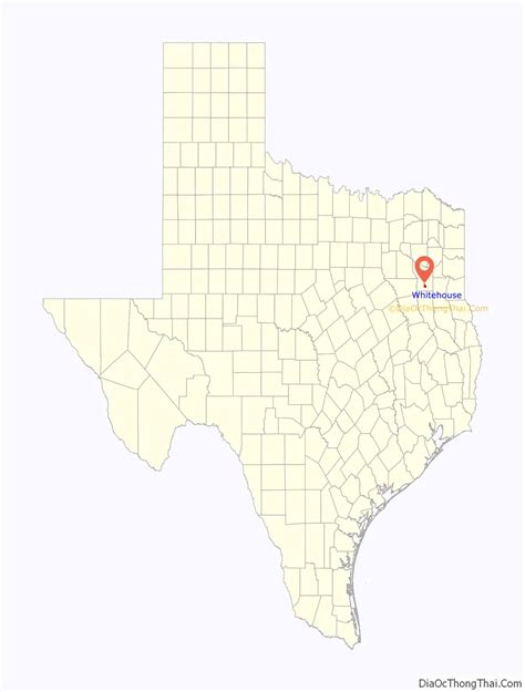 Map of Whitehouse city, Texas - Thong Thai Real