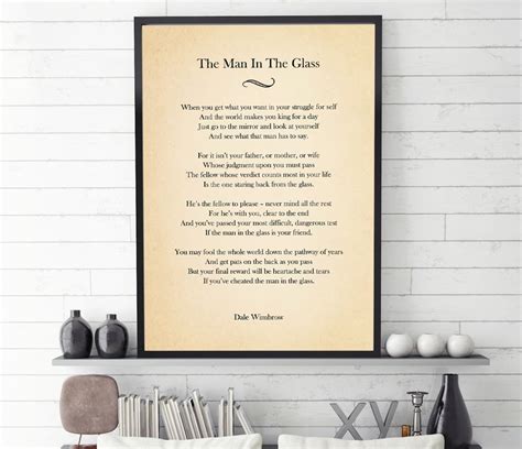 The Man in the Glass Poem by Dale Wimbrow Poster Print Poetry | Etsy