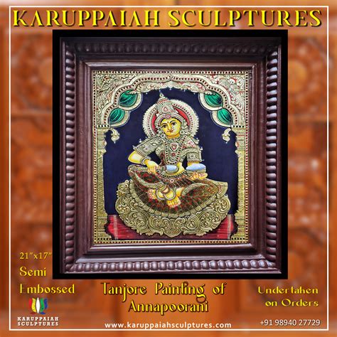 Tanjore Paniting of Annapoorani - Karuppaiah Sculptures - Custom Orders