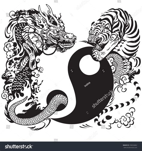 Yin And Yang Dragon And Tiger