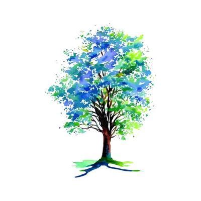 Watercolor Tree Background Vector Art, Icons, and Graphics for Free Download