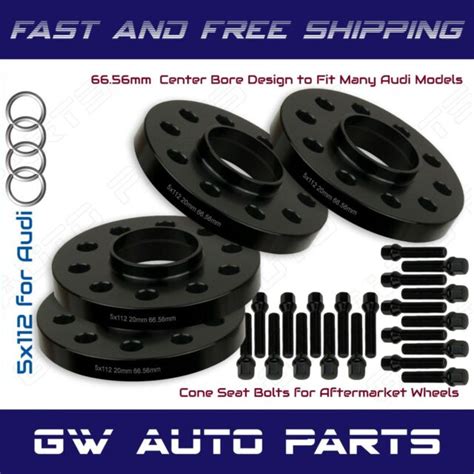 4 Pc 20mm Black Audi 5x112 Hub Centric Wheel Spacer Kit 66.6 Hub Fits Q5 SQ5 | eBay