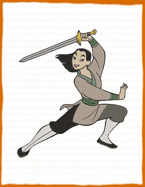 Sword Fa Mulan Filled Embroidery Design 2 Instant Download - Etsy