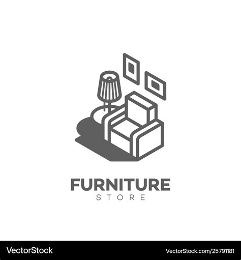 Furniture store logo Royalty Free Vector Image