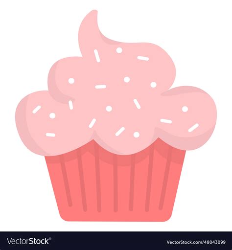 Cupcake sprinkles topping flat Royalty Free Vector Image