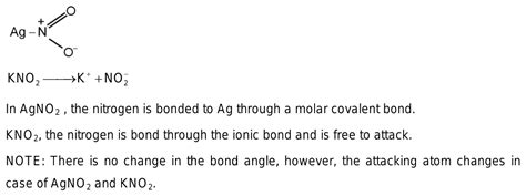 is there any difference in the bond angles of nitro and nitrite group as in AgNO2 and KNO