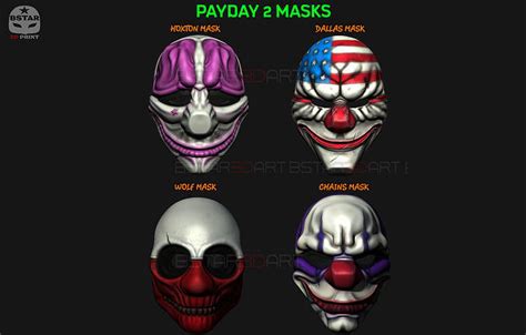 Payday 2 Masks 3D Model Collection | CGTrader