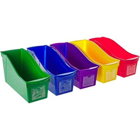 Interlocking Book Bins, 5 1/3 W X 14 L 7 H, Color Set, Plastic (70105U06C) | eBay