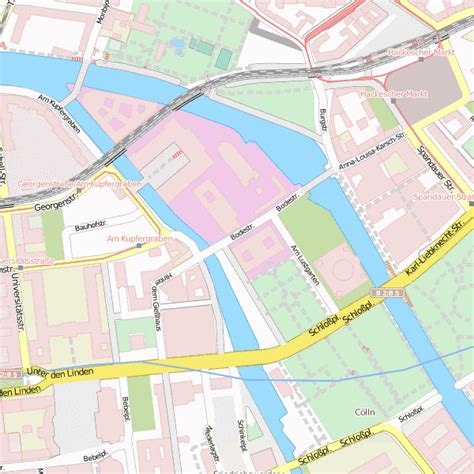 Museumsinsel-Stadtplan mit Luftansicht und Hotels von Berlin