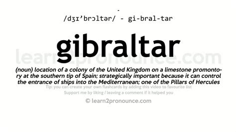 Pronunciation of Gibraltar | Definition of Gibraltar - YouTube