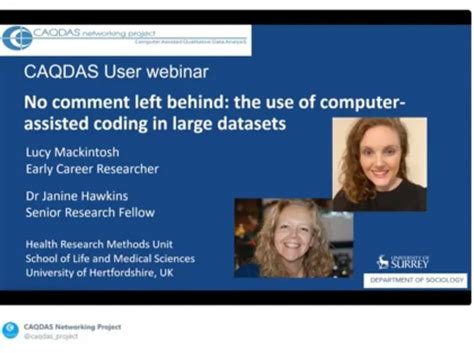 CAQDAS Networking Project on Twitter: "Our 27th #CAQDAS webinar @SurreySociology was in May '22 ...