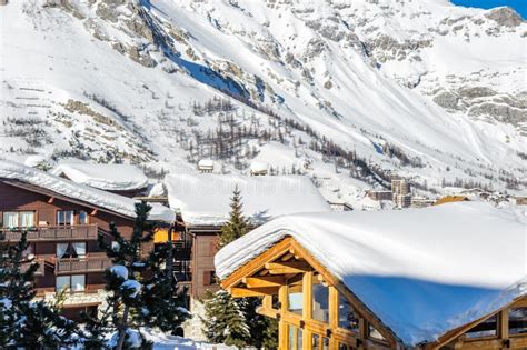 Alpine Winter Mountain Landscape. French Alps with Snow. Stock Image ...