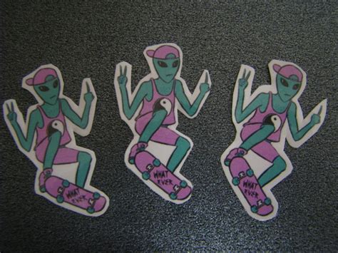 alien stickers! set of 3 cool alien stickers! | Sticker set, Etsy, Stickers