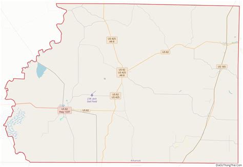 Map of Ashley County, Arkansas - Thong Thai Real