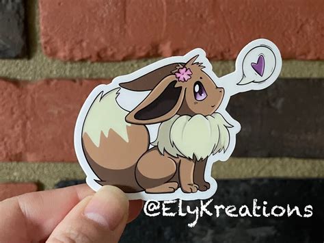 Eevee Fanart Vinyl Sticker, Fan Art, Pokémon, Waterproof, Weatherproof ...