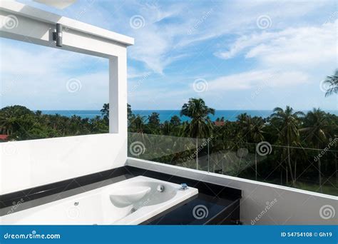 Balcony with jacuzzi stock photo. Image of balcony, summer - 54754108