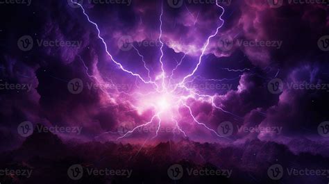 Explosion with purple lighting. Generative AI 30350780 Stock Photo at ...