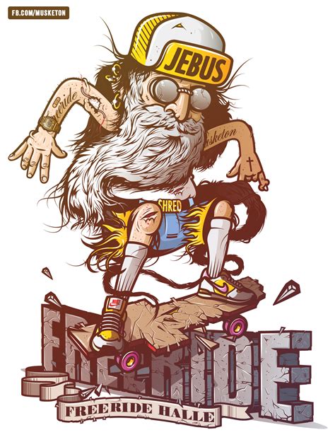 JEBUS Freeride | Illustration design, Skateboard art, Illustration