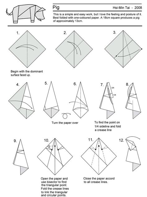 Pig Origami Do Origami Origami Pig Pig Diagram Origami