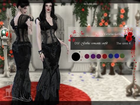 The Sims Resource - Modern Victorian Gothic_ Gotic Romantic Outfit