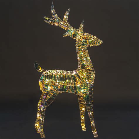 Christmas Reindeer with Twinkle Lights & Iridescent Finish- 130cmH ...