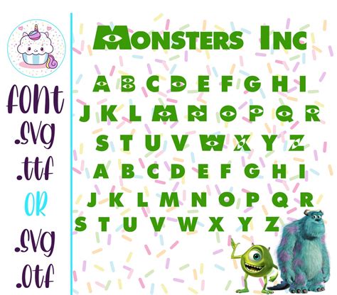 Monsters Inc FONT SVG Alphabet for Cricut Silhouette Instant | Etsy