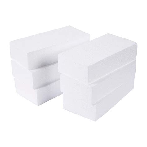 Craft Foam Block - 6-Pack Rectangle Polystyrene Foam Brick - Styrofoam ...