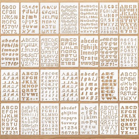 Buy 28 Pieces Letter and Number Stencils Reusable Plastic Letter Stencils Alphabet Journal ...