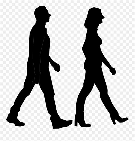 Walking Silhouette Person - People Walking Silhouette Png Clipart (#425609) - PinClipart