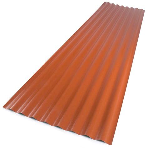 Suntop 26 in. x 12 ft. Sedona Brick Foamed Polycarbonate Corrugated Roof Panel-108972 - The Home ...