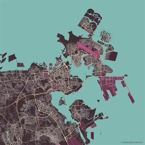 Premium Vector | Vector city map of Manama Bahrain