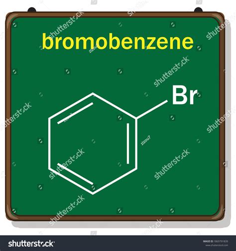 bromobenzene structure (C6H5Br) on green - Royalty Free Stock Vector 1869791839 - Avopix.com