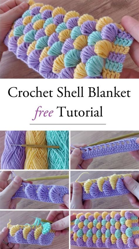 Crochet Shell Blanket – free Tutorial – Tutorials & More