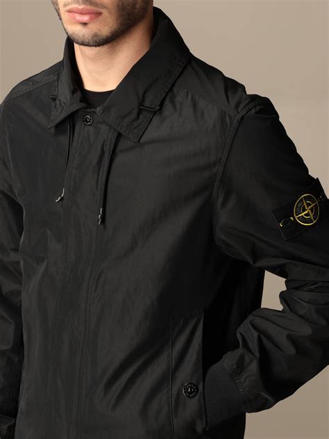 Stone Island Outlet: jacket in opaque nylon polyester rep - Black ...