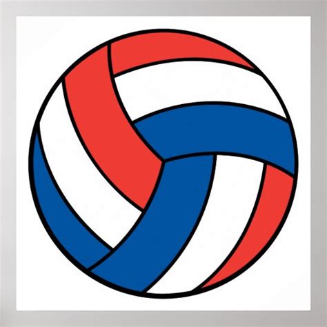 red white blue volleyball poster | Zazzle.com