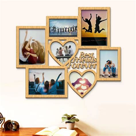 Best Friends Forever Hanging Photo Frame in Oak Finish - WallMantra