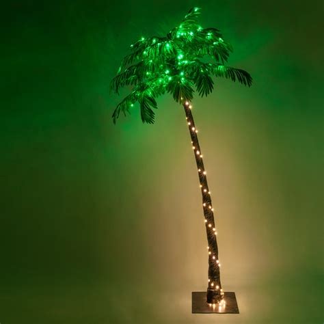 Lighted Palm Trees - 7' LED Curved Lighted Palm Tree