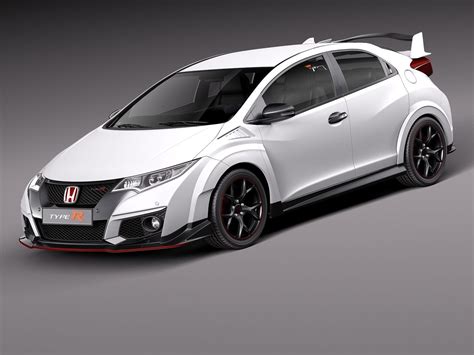 Honda Civic Type R 2016 3D Model MAX OBJ 3DS FBX C4D LWO LW LWS | CGTrader.com