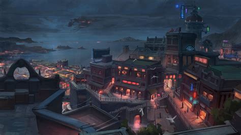 Anime City Night Scenery Desktop Wallpapers - Wallpaper Cave