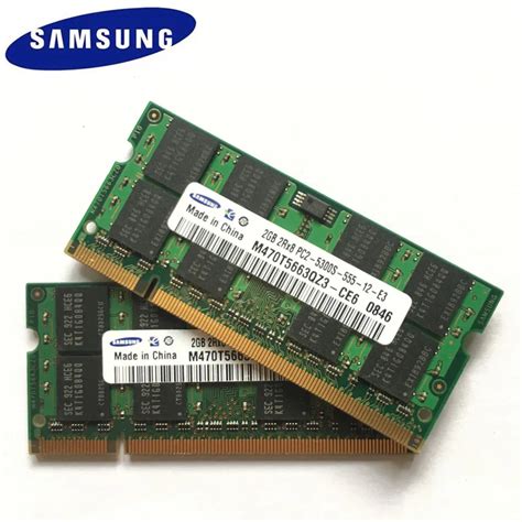 SAMSUNG 4GB (2pcsX2GB) 667MHz SODIMM DDR2 Laptop Memory 4G 667 MHZ Notebook Module SODIMM RAM 2x ...