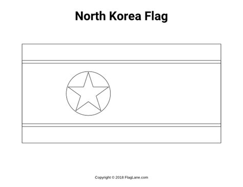 Free North Korea Flag Coloring Page