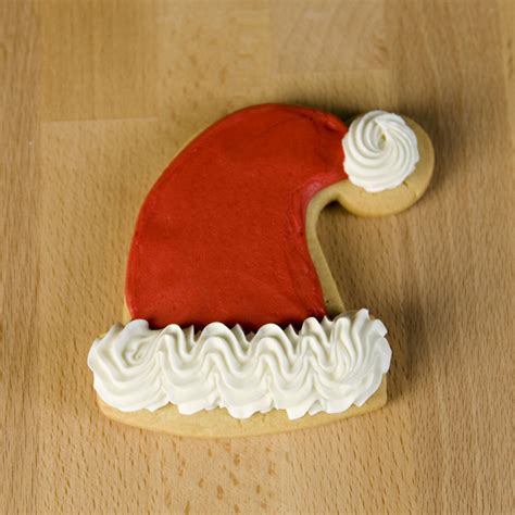 Santa Hat Cut-Out Cookie, Christmas Cookies: elé Cake Co.