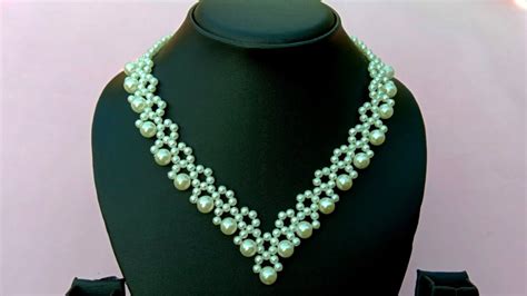 How To DIY Pearl Necklace// Simple Pearl Necklace// Useful & Easy - YouTube