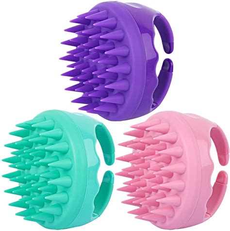 3 Packs Silicone Hair Scalp Massager Brush Hair Shampoo Massager ...