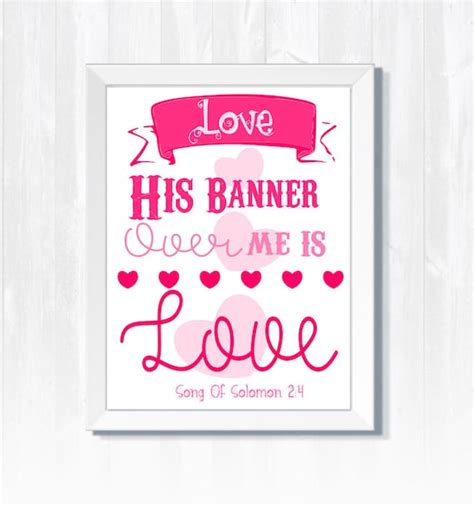 His Banner Over Me is Love Digital Wall Print- Chrsitian wall art- Scripture verse art- Wall Art ...