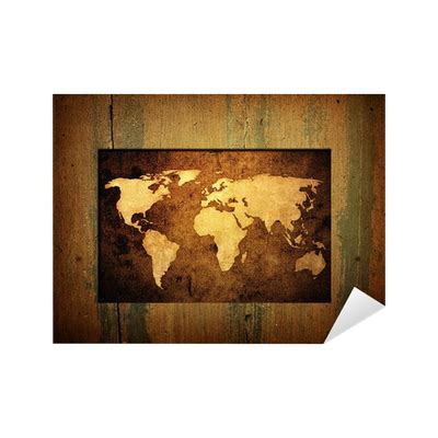 Sticker world map vintage artwork - PIXERS.HK