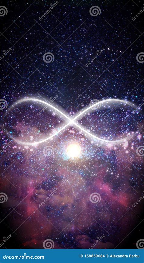 Neon Light Abstract Infinity Symbol, Universe Background, Expansion ...